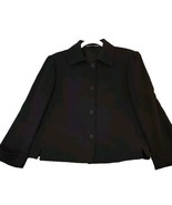Vtg Linda Allard Ellen Tracy Womens Size 14 Blazer Black Acetate Blend L... - $38.30 CAD