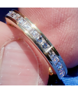 Earth mined Diamond French Carre Deco Wedding Band Eternity Anniversary ... - $10,351.76 CAD