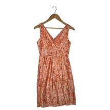 New Talbots Dress 2P Silk Surplice Floral Sleeveless Pleated Watercolors Pink - £39.88 GBP