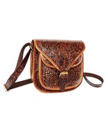 STG Leather Handmade Floral Tooled crossbody Leather bag for women And G... - $96.73