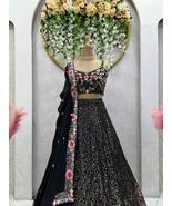 designer black lehenga choli,indian bridesmaid dress,black wedding dress... - $75.00