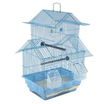 Blue 18-inch Medium Parakeet Wire Bird Cage For Budgie Parakeets Finches... - $37.13