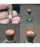 Bague ancienne vintage Proche Orient avec pierre centrale agate époque E... - $1,047.84 MXN