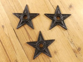 3 Cast Iron Stars Washer Texas Lone Star Ranch 4 1/8&quot; Large Primitive Black - €13,05 EUR