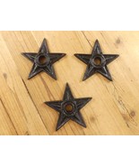 3 Cast Iron Stars Washer Texas Lone Star Ranch 4 1/8&quot; Large Primitive Black - $14.99