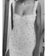 Crystal beaded Bridal Mini Dress/vintage mini beads dress/Bridal Recepti... - $805.00