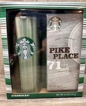 Starbucks Gift Pack - Travel Tumbler (20 Fl Oz) w/ Pike Place Roast Coffee Green - £8.65 GBP