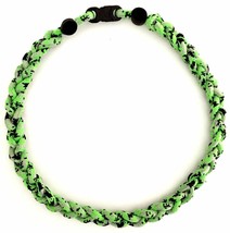 3 Rope Tornado Braided Baseball Softball Necklace 18&quot; 20&quot; Green Lime Camo New - £7.94 GBP