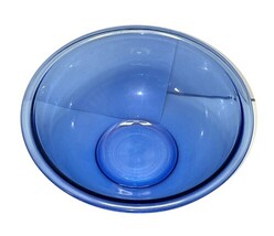 Vintage Pyrex 325 Clear Blue Glass Mixing Bowl 2.5L USA No Stovetop image 3