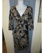 Ann Taylor LOFT Petites Brown Wrap Design Dress Size 2P Women&#39;s EUC - £21.76 GBP