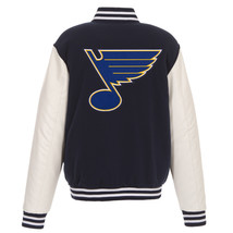 NHL St. Louis Blues Reversible Fleece Jacket PVC Sleeves Embroidered Logos JHD - £102.25 GBP