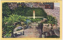 Florida Postcard St Augustine Fountain Of Youth &amp; Cross - £1.63 GBP