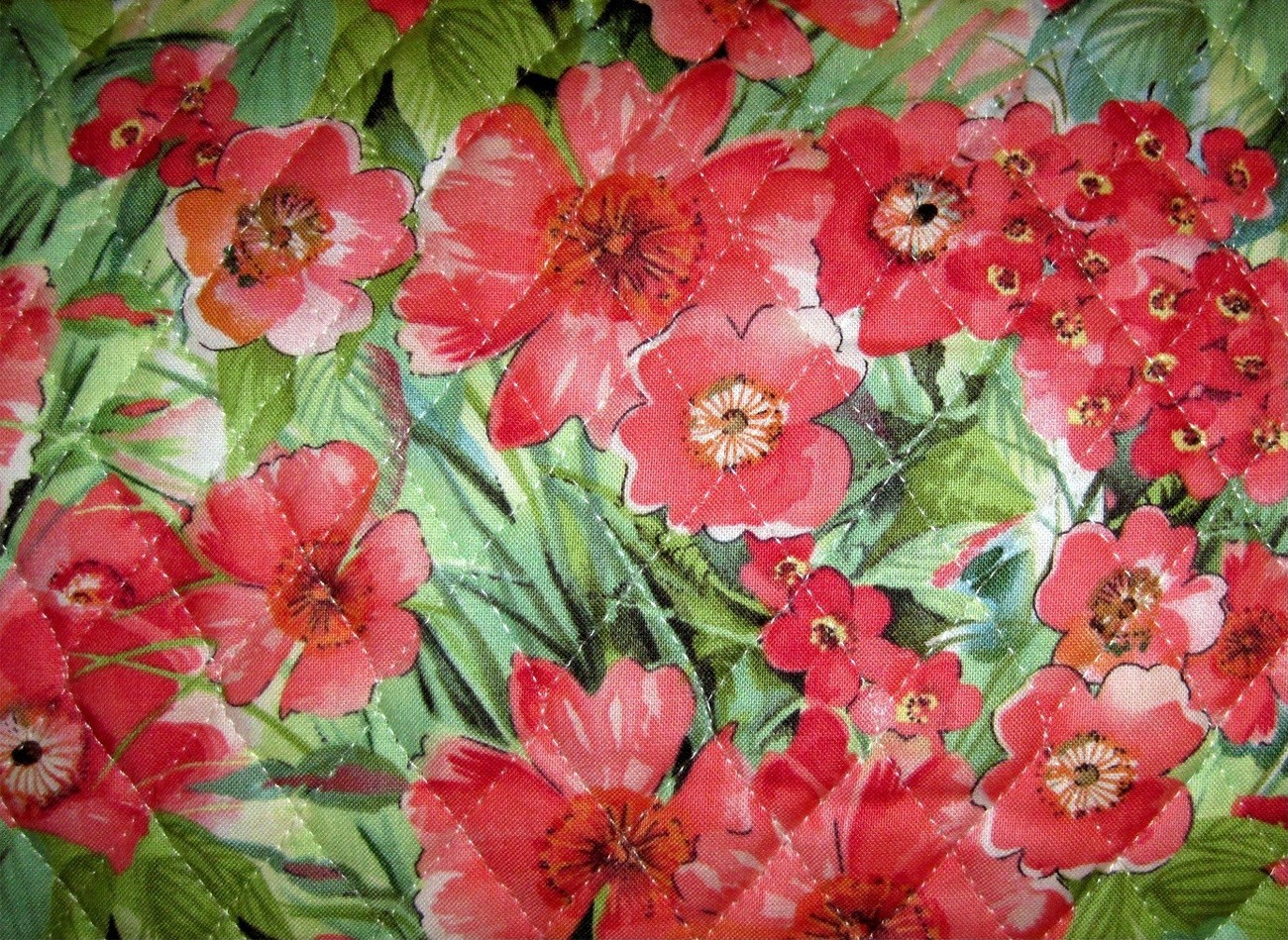 Poppy Fields Prequilted Fabric - £11.37 GBP