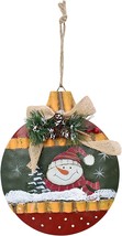 Rustic Christmas Sign Snowman Decor Wreath Christmas Hanging Sign with Bow Berri - £10.62 GBP