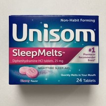 Unisom Sleep Melts SleepMelts Cherry Nighttime Sleep Aid, 24 Tablets, Exp 10/24 - £12.69 GBP