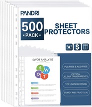 Sheet Protectors 500 Pack Clear Heavy Duty Plastic Page Protectors Sheet Reinfor - £42.33 GBP
