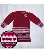 Red Valentine’s Knit Sweater Dress Long Sleeve Girl’s Size 3T Hearts Pat... - £13.31 GBP