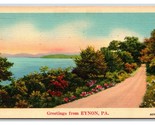 Generici Scena Greetings Country Road Eynon Pennsylvania Pa Lino Cartoli... - $4.49