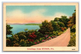 Generici Scena Greetings Country Road Eynon Pennsylvania Pa Lino Cartolina R28 - £3.51 GBP