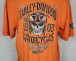 Harley Davidson Mens Black Hills Rapid City South Dakota Orange Skull Ts... - $29.70