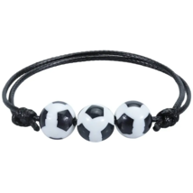 Sports Theme Adjustable Beads Balls Bracelet - New - Soccer Ball - £7.95 GBP