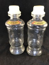 2 Vintage glass Apothecary Bottle, plastic cap 9&quot; - $14.78