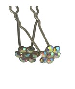Vintage Hair Barrette -  Silver Tone with Gemstones in a Flower Bloom Pa... - $180.30 MXN