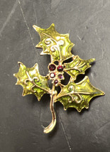 Liz Claiborne Holly Christmas Xmas Mistletoe Brooch Pin - £19.95 GBP