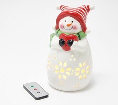 Kringle Express Ceramic Holiday LED Tabletop Characters in Snowman - £21.49 GBP