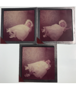 3 Diff 1950s Child in Baptismal Gown Glass Plate Photo Slide Magic Lantern - £16.86 GBP
