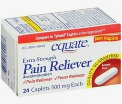 Extra Strength 500 mg ACETAMINOPHEN Caplets non aspirin Pain Headache Reliever - £12.37 GBP