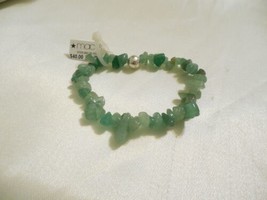 Department Store 7“ Sterling Silver Bead Jade Stone Stretch Bracelet F277 $40 - £9.24 GBP