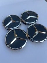 Set of 4 Black Matte Wheel Center Caps 60MM/ 2.36 ″ For Mercedes - $373.58 MXN