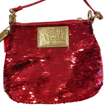 COACH Poppy Red Sequined Disco Luxury Crossbody Swingpack Purse Bag 43978 HTF - £94.17 GBP