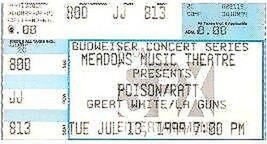 Vtg Poison Ratt Grand Blanc Ticket Stub Juillet 13 1999 Hartford Connecticut - £35.55 GBP
