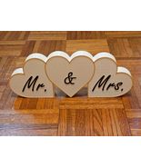 Mr &amp; Mrs Wooden Sign Wedding Sweetheart Table Decor Heart Blocks Anniver... - $19.60