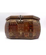 Vintage Wooden Octagon Box Purse with Handle by Verah - £59.35 GBP