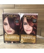 (2) L’Oreal Superior Preference #RR04 Intense Dark Red Permanent Hair Color - $371.70 MXN