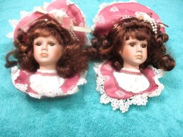 Dan Dee Porcelain Victorian Doll Heads Vintage Sisters Hand Painted Combo #5 - £33.08 GBP