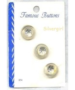 Set of 3 Vintage Clear Plastic Glass Centers Raised Buttons - £3.21 GBP