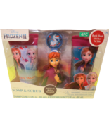  Disney Frozen 2   4 Piece Soap &amp; Scrub Body Wash Shampoo Set Anna New I... - £10.05 GBP