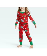2 Piece Sleep Set Red Dino Christmas Holiday Pajama Set Toddler 3T - Won... - $94.08 MXN