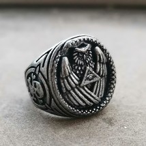 Vintage Silver Color All Seeing Eye Pyramid Illuminati Snake Owl  Biker Rings Me - £8.09 GBP