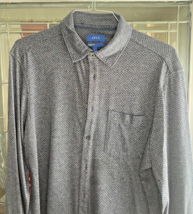 Apt 9 Shirt Mens Size L Premier Flex Knit Casual Pocket Button Up Gray &amp;... - $9.85