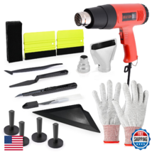 EHDIS Window Tint Kit Heat Gun Vinyl Wrap Tools Squeegee Cutter Gloves M... - $63.88