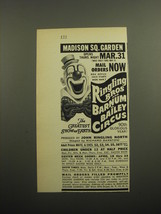1960 Ringling Bros and Barnum Bailey Circus Advertisement - Madison Sq. Garden - £11.98 GBP