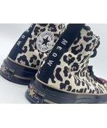 Converse Chuck 70 Leopard Print Custom “MEOW” Size 3 - £54.84 GBP