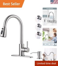 Brushed Nickel Pull Down Kitchen Faucet with Soap Dispenser &amp; 360 Degree... - $1,288.86 MXN