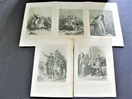 &quot;Death of Wolf&quot; + others-1914 Engraving Art by Augustus Robin Set Of (5) Prints. - £19.97 GBP