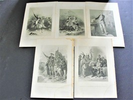 &quot;Death of Wolf&quot; + others-1914 Engraving Art by Augustus Robin Set Of (5) Prints. - $25.20